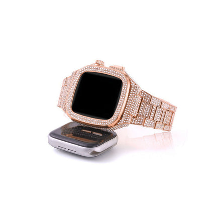 [3 colors available with integrated case] Luxury crystal band [Apple Watch]