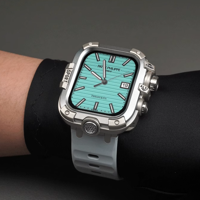 Double-sided protective metal bumper hard case for Apple Watch