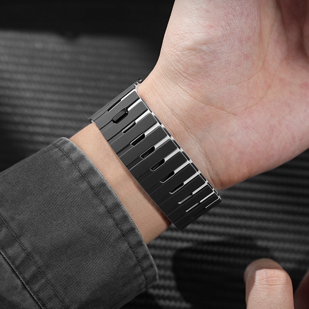 【しっかりフィット】マグネットロックシリコンバンド【アップルウォッチ】