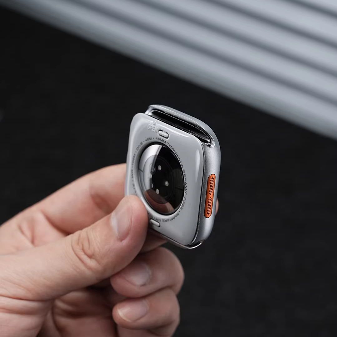 【ガラス付き両面保護】プレミアムメタルバンパーケース【アップルウォッチ】