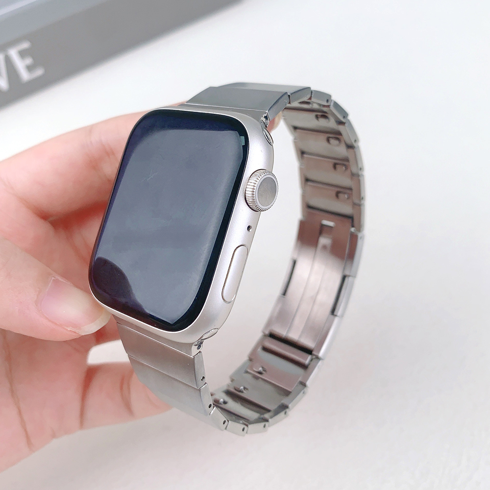 【手首に干渉しない】リンクブレスレットメタルバンド【アップルウォッチ】