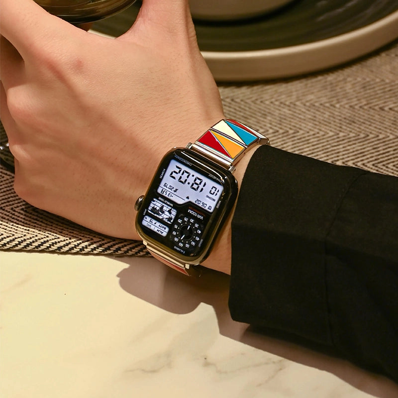 【シルバークラウン】トライアングルメタルバンド【アップルウォッチ】