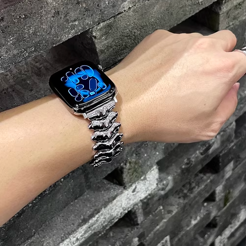 【新感覚デザイン】ウェーブスパインメタルバンド【アップルウォッチ】