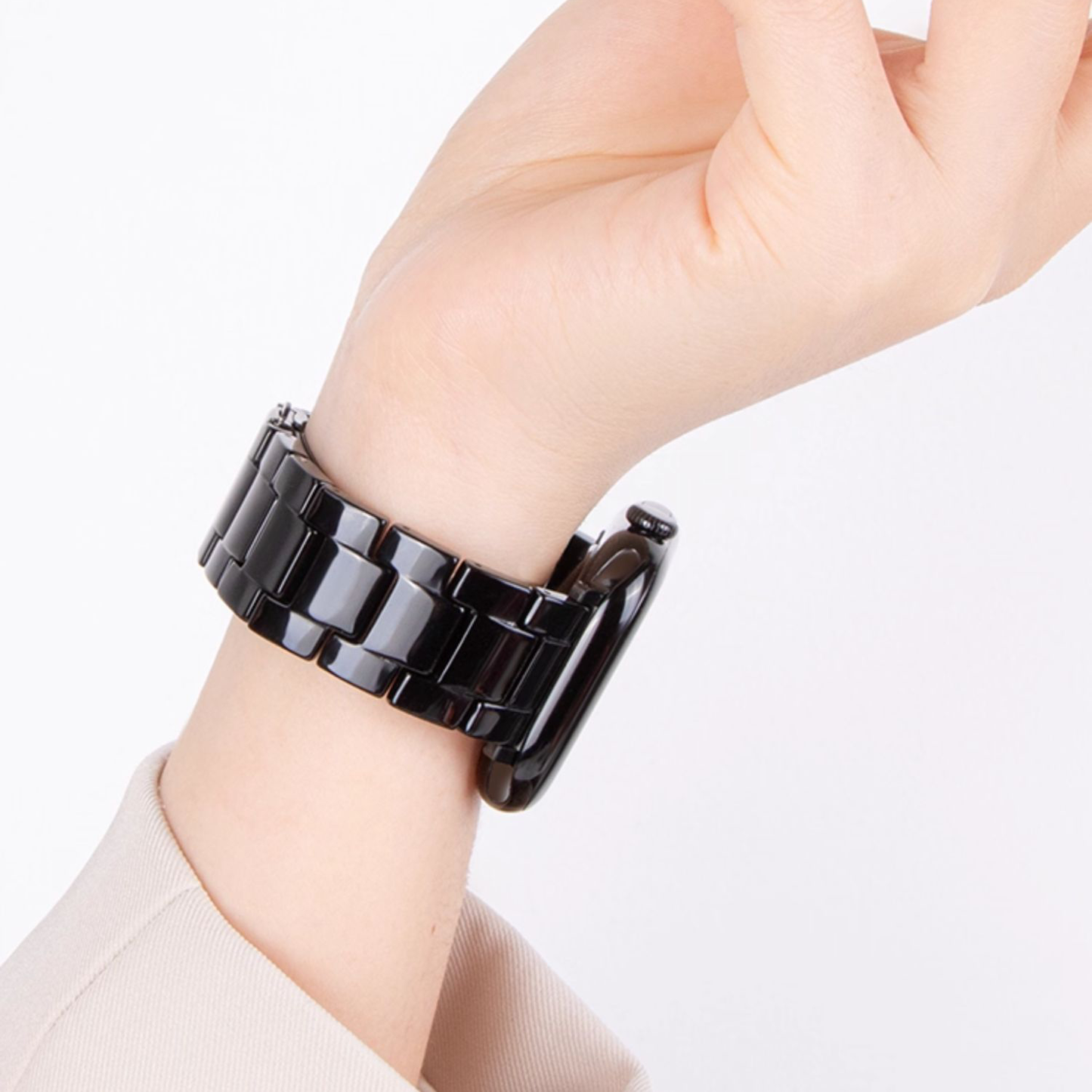 【艶やかで上品】ブラックレジンリンクバンド【アップルウォッチ】
