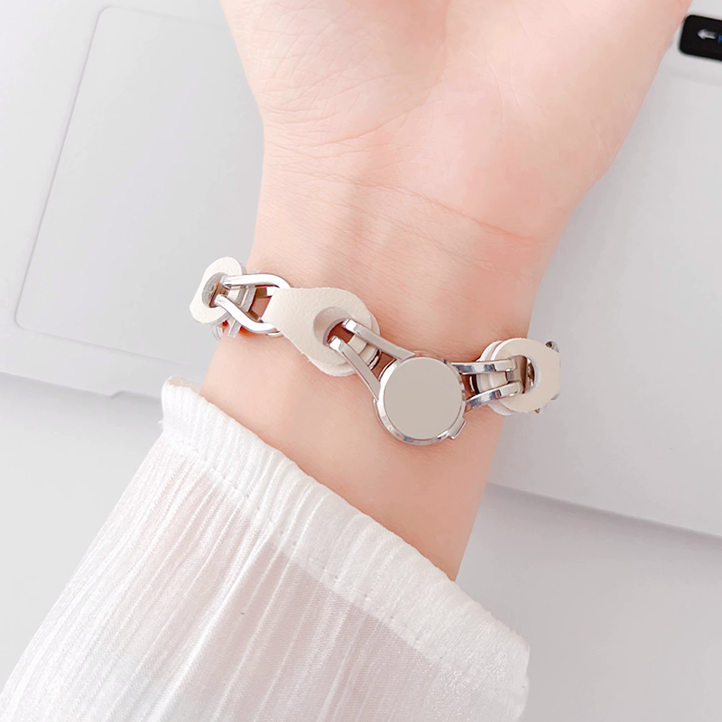 [Accessory-like] Metallic leather chain band [Apple Watch]
