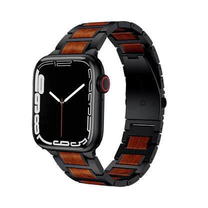 [2 colors available] Wood in stainless steel band [Apple Watch]