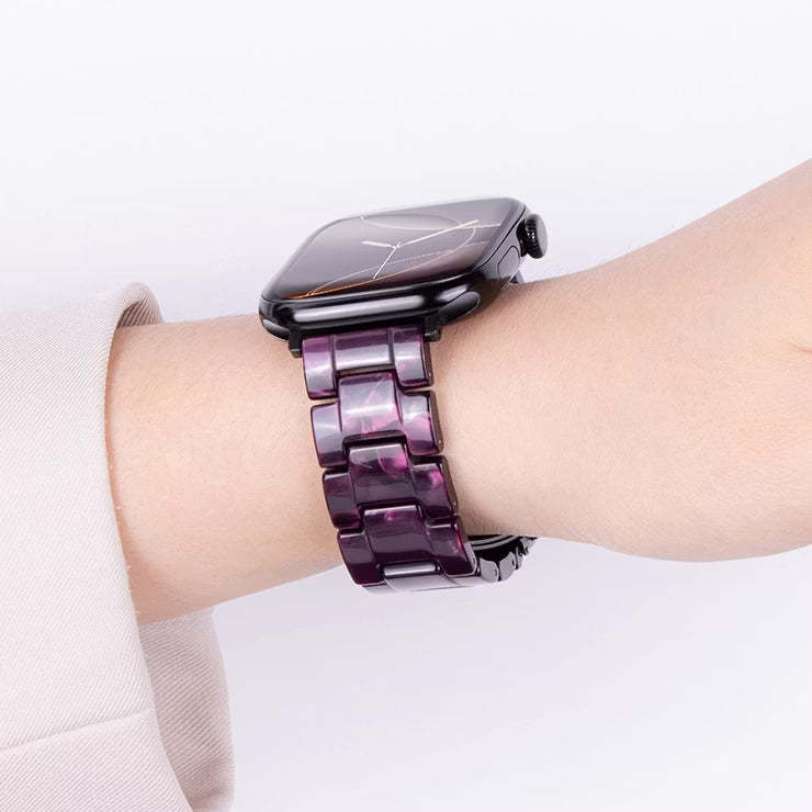 【艶めく深紫】パープルレジンリンクバンド【アップルウォッチ】