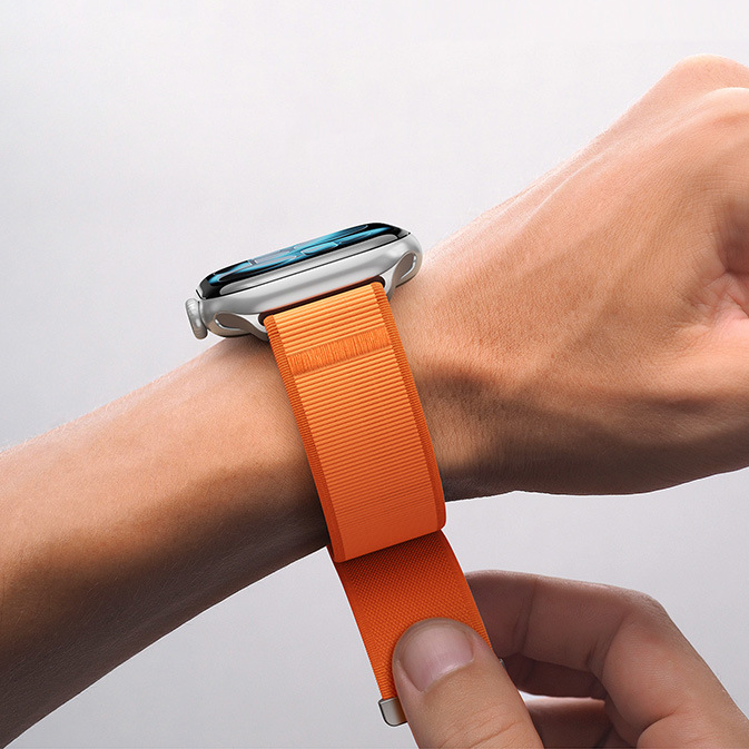 【無段階フィット】マグクロージャーナイロンバンド【アップルウォッチ】