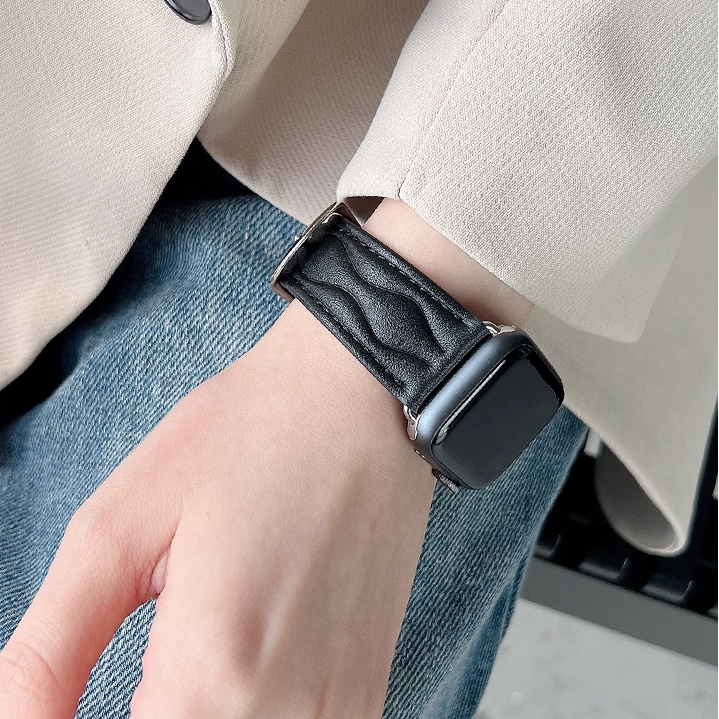 【秋の装いに】ウィーブステッチレザーバンド【アップルウォッチ】