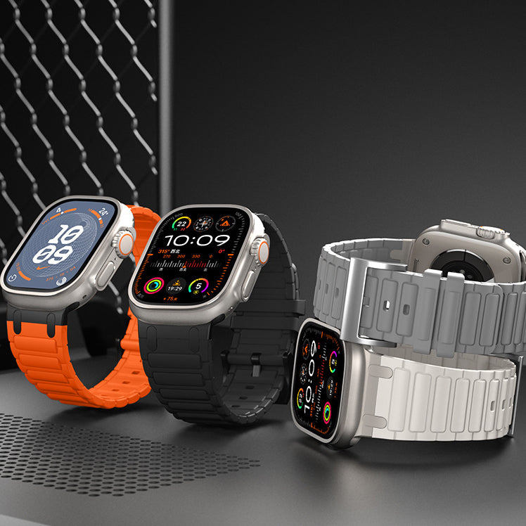 [Simple Modern] Metal Link Silicone Band [Apple Watch]