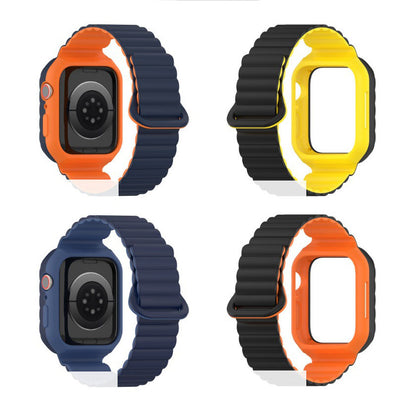 [18 colors available] Magnetic case integrated silicone band [Apple Watch]