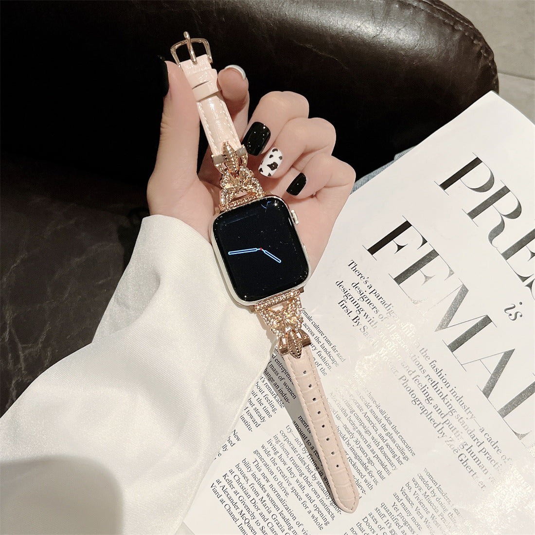 【可憐な蝶々】バタフライスリムレザーバンド【アップルウォッチ】