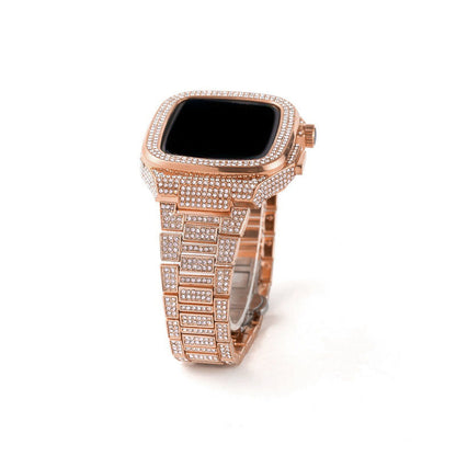 [3 colors available with integrated case] Luxury crystal band [Apple Watch]