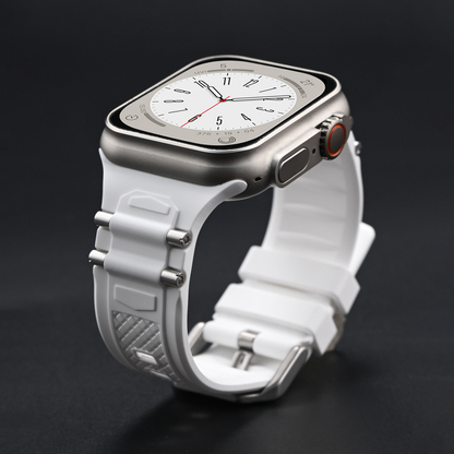【汗でも快適】メタルパーツシリコンバンド【アップルウォッチ】