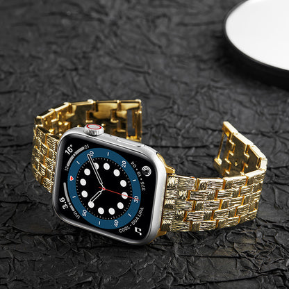 [4 colors available] Basketweave metal band [Apple Watch]