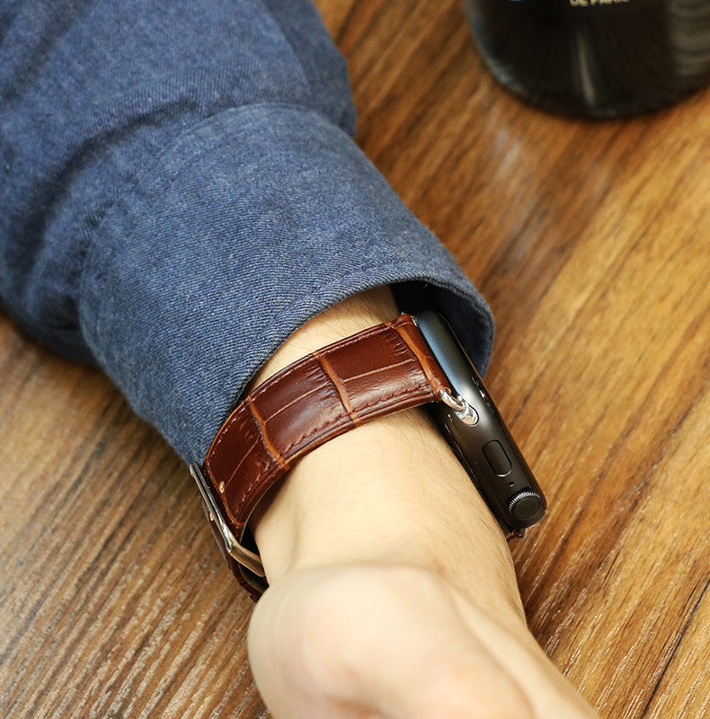 Elegant grained leather band for Apple Watch (4 colors available)