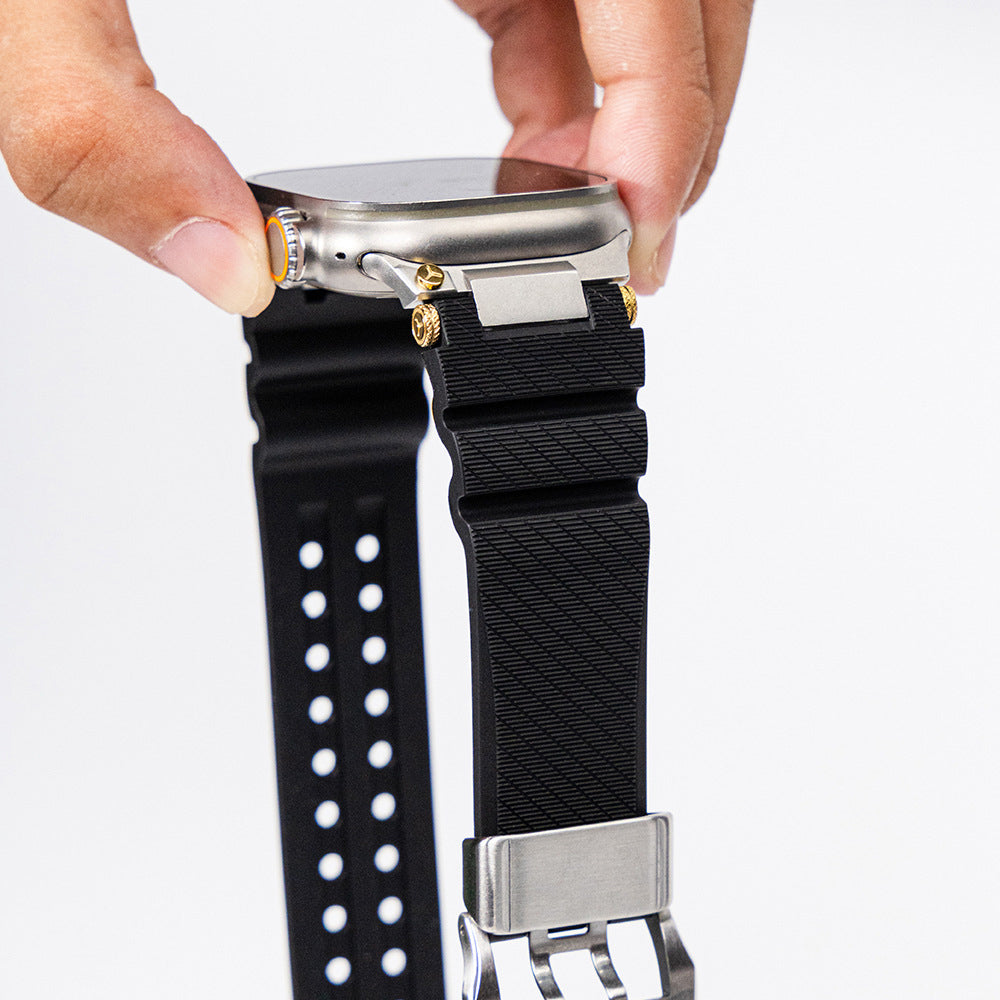 [Latest Model] Metal Gear Silicone Band [Apple Watch]