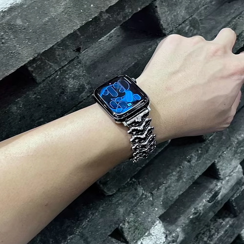 【新感覚デザイン】ウェーブスパインメタルバンド【アップルウォッチ】
