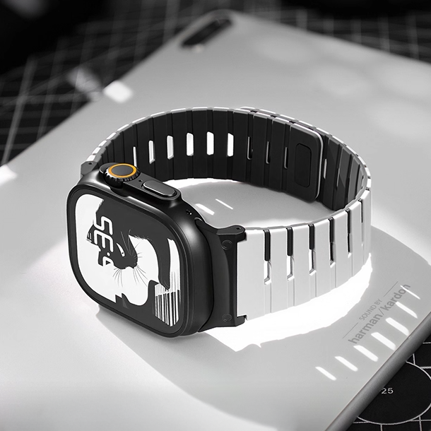 【しっかりフィット】マグネットロックシリコンバンド【アップルウォッチ】