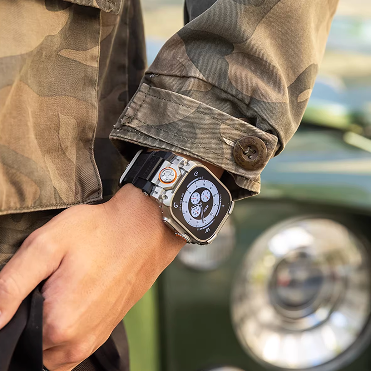 【重厚感MAX】インダストリアルシリコンバンド【アップルウォッチ】