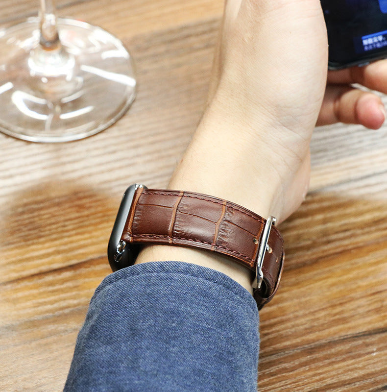 Elegant grained leather band for Apple Watch (4 colors available)