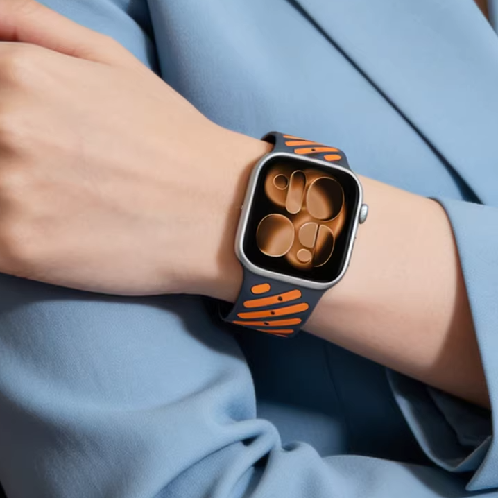 【強力マグネット】バイカラーフィットラバーバンド【アップルウォッチ】