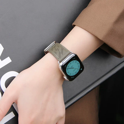 【通気性設計】メッシュパンチングレザーバンド【アップルウォッチ】