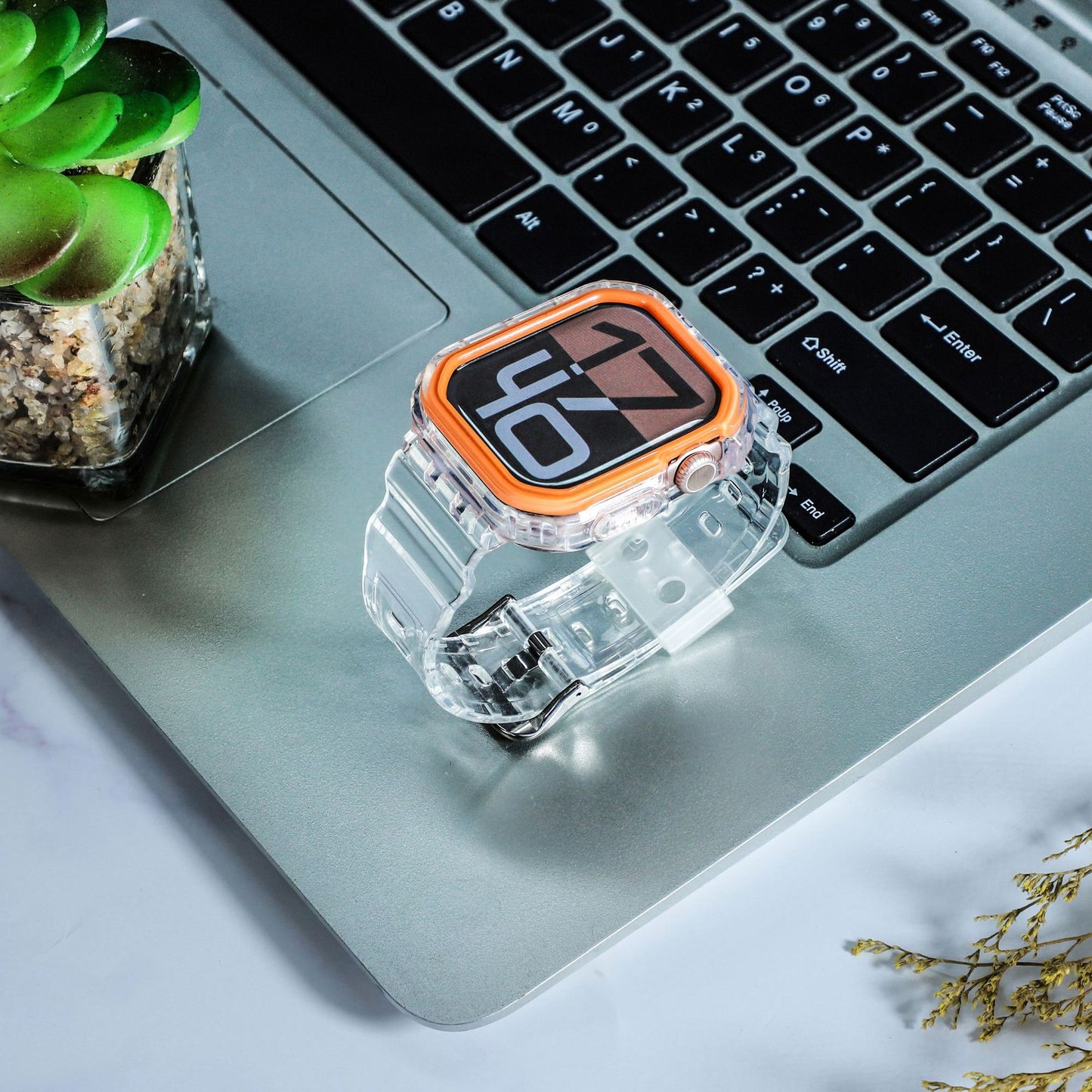 【Series 10/11対応】オールクリアTPU一体型バンド【アップルウォッチ】