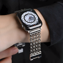 [Silver Crown] Chain Link Metal Band [Apple Watch]