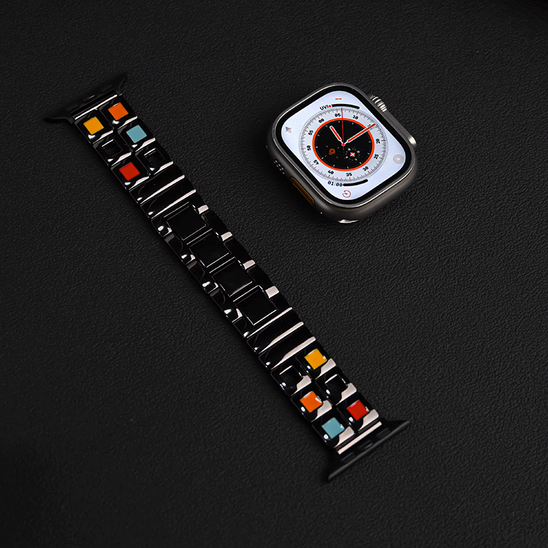 [Silver Crown] Color Block Metal Band [Apple Watch]