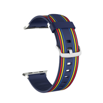 [11 colors available] Stripe accent silicone band [Apple Watch]