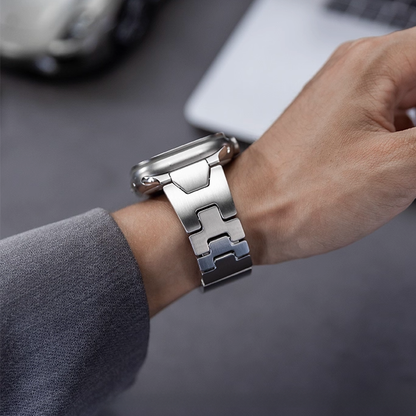 【最新デザイン】モダンカットステンレスバンド【アップルウォッチ】