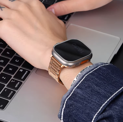 【シルバークラウン】スクエアリンクメタルバンド【アップルウォッチ】