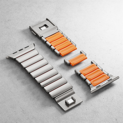 【新感覚デザイン】ツイストラバーチタンバンド【アップルウォッチ】