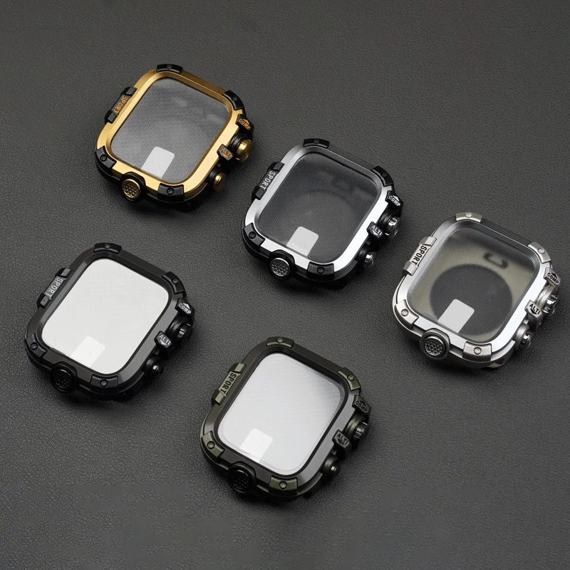 Double-sided protective metal bumper hard case for Apple Watch