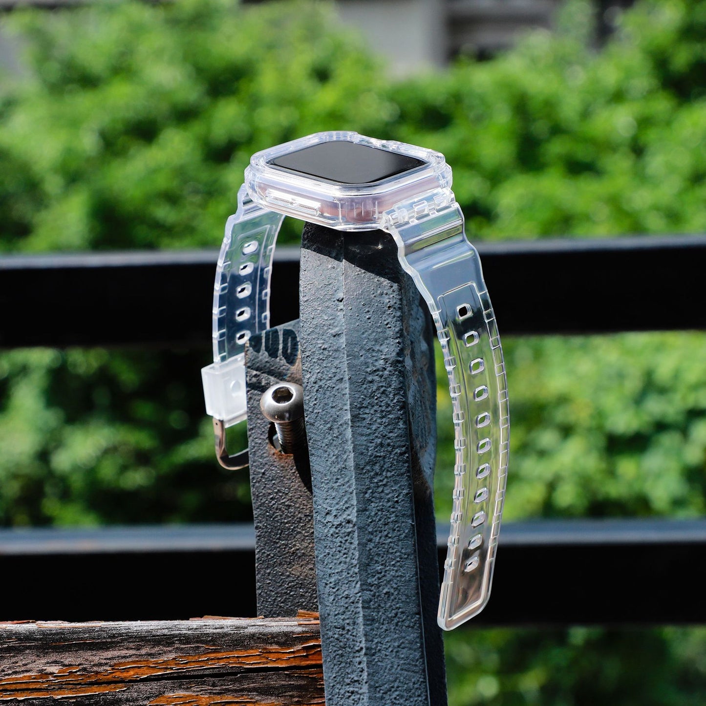 【Series 10/11対応】オールクリアTPU一体型バンド【アップルウォッチ】