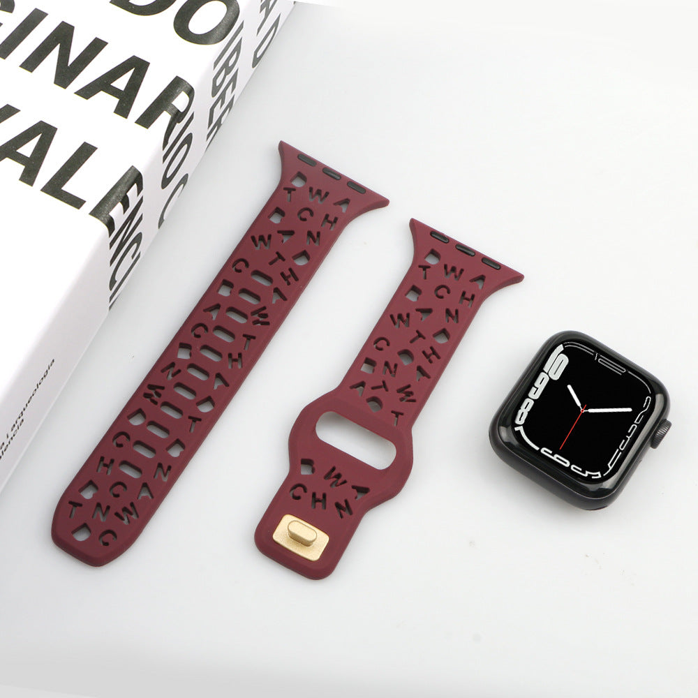 [11 colors available] Typographic silicone band [Apple Watch]