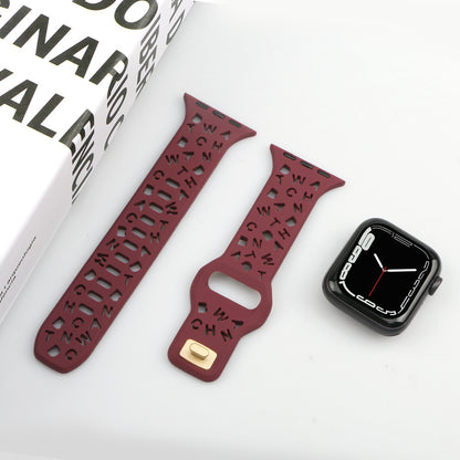 [11 colors available] Typographic silicone band [Apple Watch]