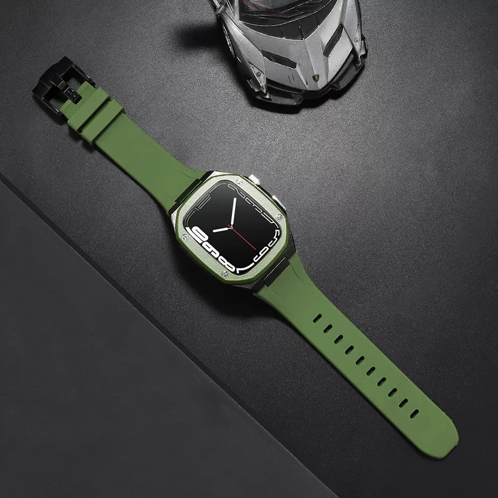 [13 colors available with integrated case] Premium metal band [Apple Watch]