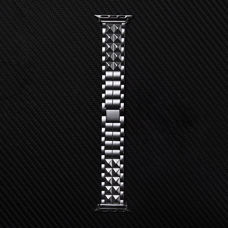 [Silver Crown] Pyramid Link Metal Band [Apple Watch]