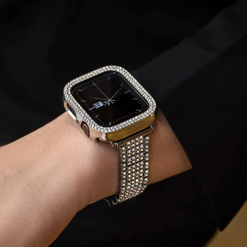 [Silver Crown] Jewelry Stone Metal Band [Apple Watch]