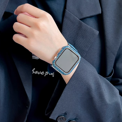 【輝くアクセ感】スパークルフレームケース【アップルウォッチ】