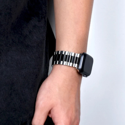 【上質な輝き】ツートーンステンレスバンド【アップルウォッチ】