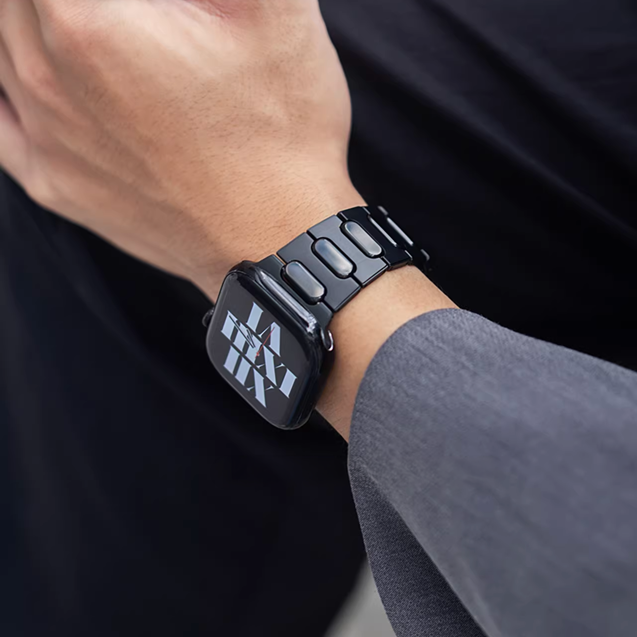 【黒の輝き】ブラックリンクチタンバンド【アップルウォッチ】