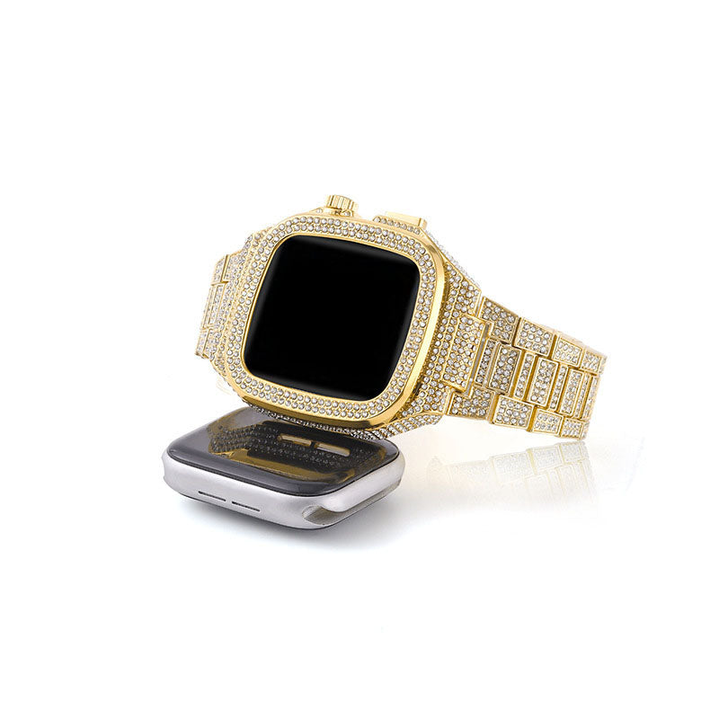 [3 colors available with integrated case] Luxury crystal band [Apple Watch]