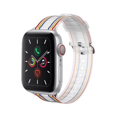 [11 colors available] Stripe accent silicone band [Apple Watch]