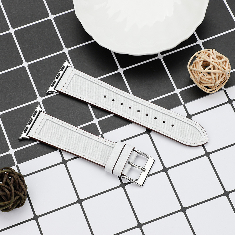 【大人の配色】キャンバスレザーミックスバンド【アップルウォッチ】