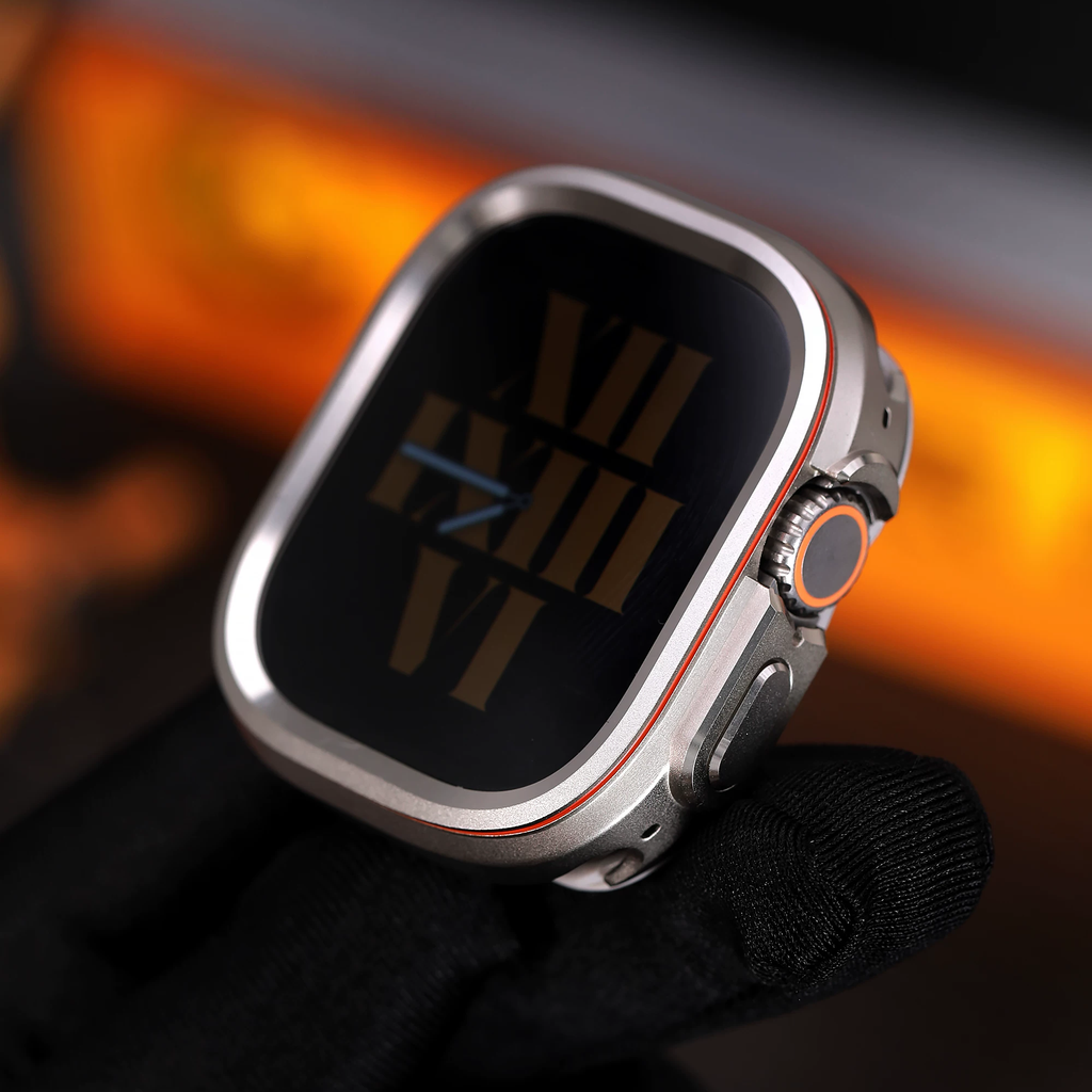 【ガラス無し両面保護】オレンジラインメタルケース【アップルウォッチ】