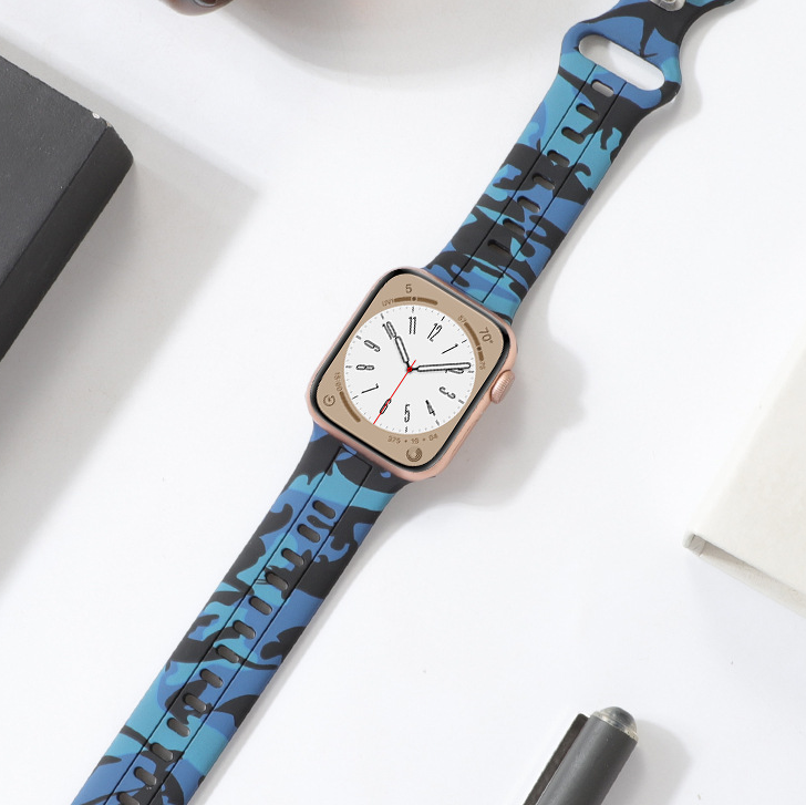 【防水×迷彩】カモフラージュシリコンバンド【アップルウォッチ】