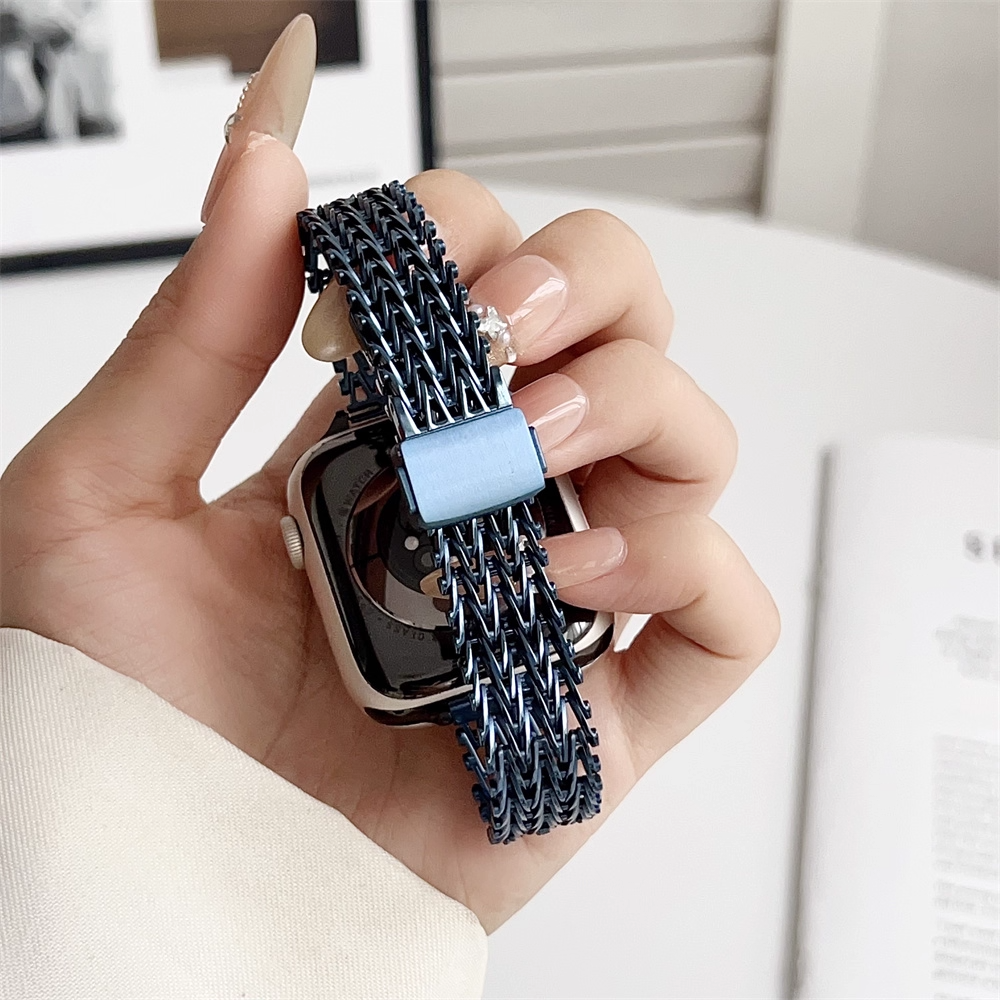 【繊細Vメッシュ】スリムメッシュマグネットバンド【アップルウォッチ】